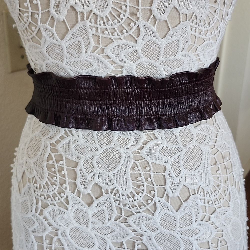 BCBGMAXAZRIA Leather Boho Eclectic Statement Dopamine Belt Size XS - Picture 2 of 8